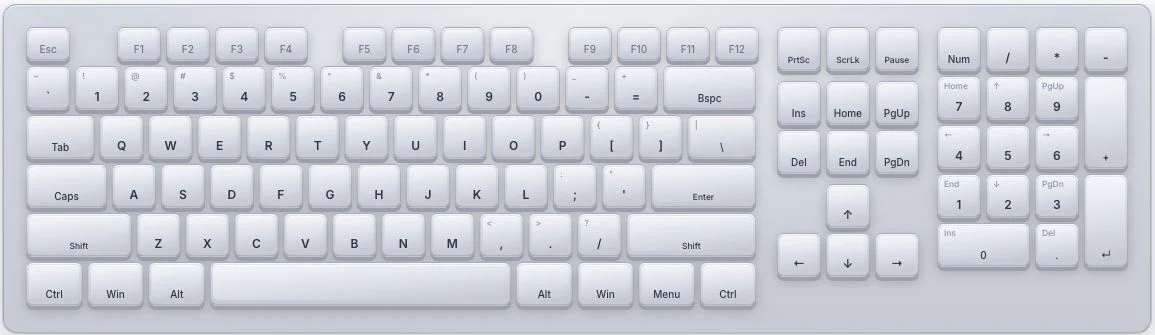 The actual Online Keyboard Tester virtual keyboard interface